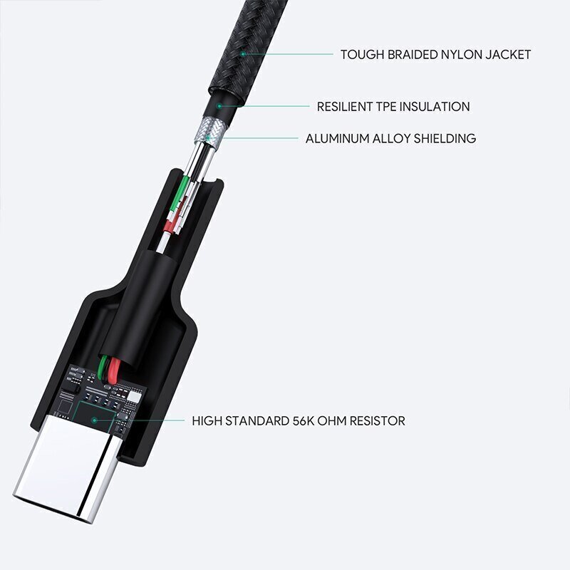 Aukey USB 3.2 Gen 1 (3.1 Gen 1) CB-CMD29, 2m hind ja info | Mobiiltelefonide kaablid | hansapost.ee