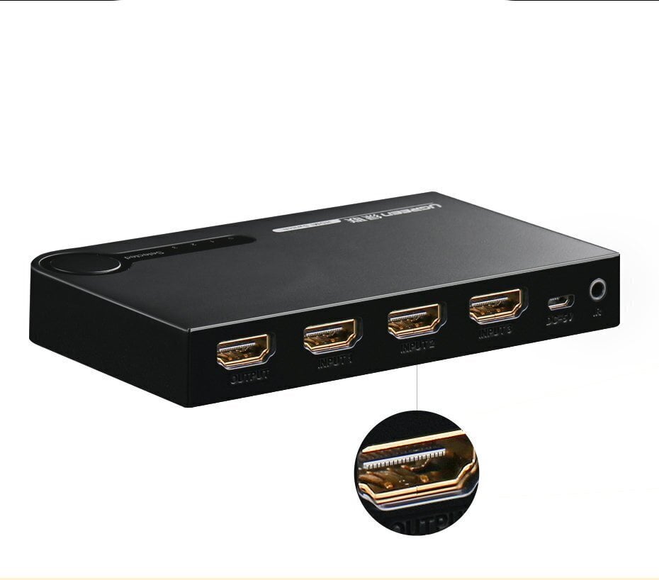 Lüliti Ugreen HDMI - 3x HDMI, 3D, 4K, 7,5 Gbps, 36 bit hind ja info | Võrgulülitid | hansapost.ee