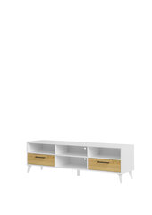 ТВ столик Barris 25, белый/коричневый цена и информация |  Тумбы под телевизор | hansapost.ee