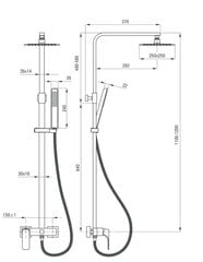 Dušisüsteem Deante Hiacynt NAC N1QM, must price and information | Shower kits and systems | hansapost.ee