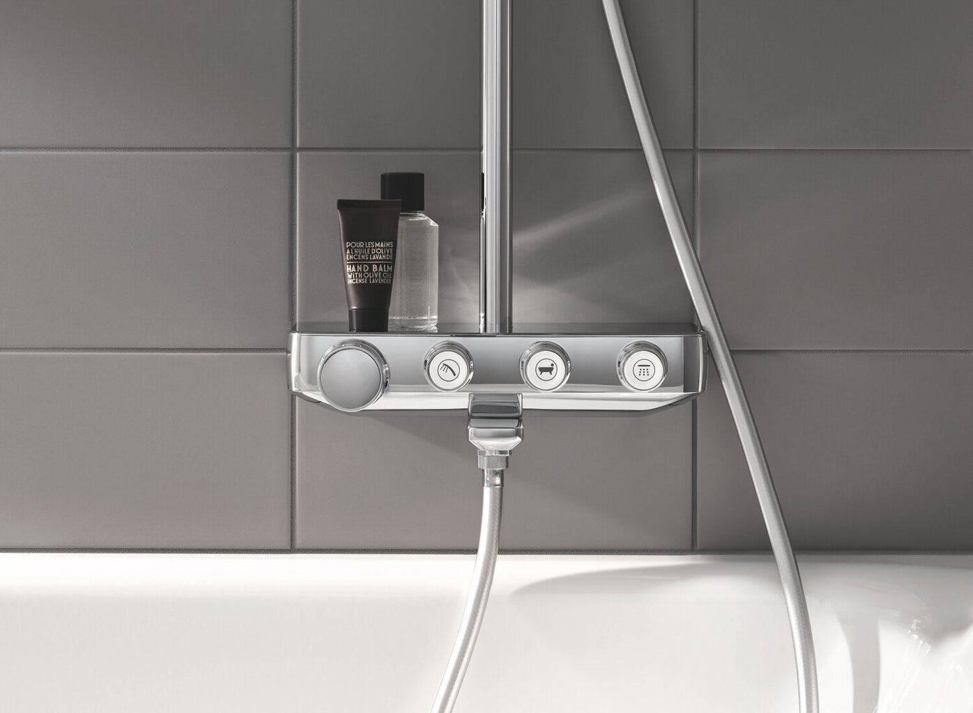 GROHE Euphoria SmartControl 260 Mono dušisüsteem tilaga vanni täitmiseks, 3 vooluga 260 mm vihmapea, 3 vooluga 110 mm dušš, vett säästev, kroom, 26510000 hind ja info | Dušikomplektid ja süsteemid | hansapost.ee