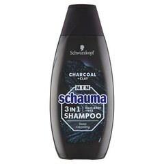 Шампунь для мужчин Schwarzkopf Professional Schauma Men Charcoal + Clay Hair Body Face Shampoo - 3в1, 400 мл цена и информация | Шампуни | hansapost.ee