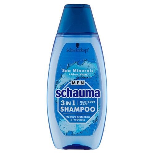 Schauma Meeste šampoon 3in1 Sea Mineral s + Aloe Vera (Hair Face Body Shampoo) 400 ml цена и информация | Šampoonid | hansapost.ee