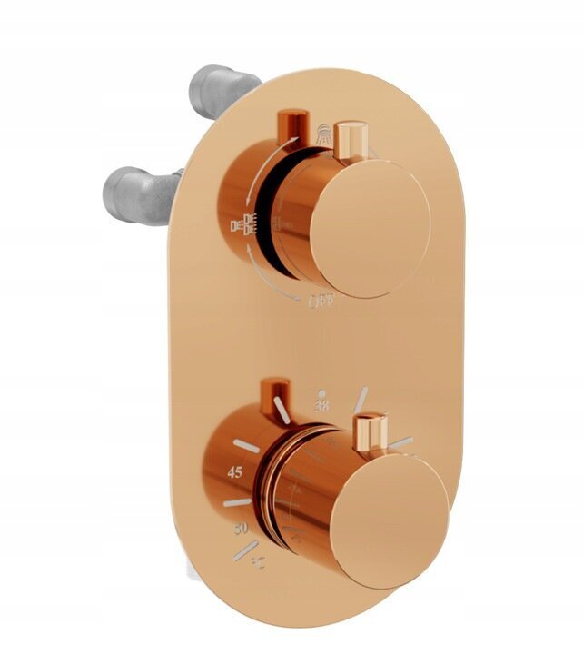 Varjatud duši- ja vannikomplekt termostaadiga Mexen Kai 7in1, 30 cm, Rose Gold цена и информация | Dušikomplektid ja süsteemid | hansapost.ee