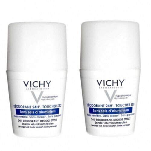 Rulldeodorant tundlikule nahale Vichy, 2 x 50 ml цена и информация | Deodorandid | hansapost.ee