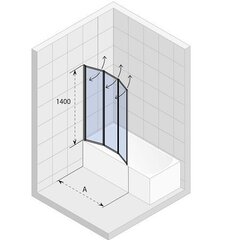 Экран для ванны RIHO Alta 100 см цена и информация | Принадлежности для ванн | hansapost.ee