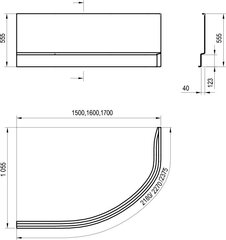 Декоративная панель Rosa II 170 Л/П, Ravak, Размеры: 170. Сторона: левая цена и информация | Принадлежности для ванн | hansapost.ee