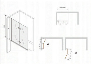 Стенка для ванной Mexen Felix II 80, 100 см, серая цена и информация | Принадлежности для ванн | hansapost.ee