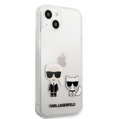 KLHCP13SCKTR Karl Lagerfeld PC/TPU Ikonik Karl and Choupette Case for iPhone 13 mini Transparent цена и информация | Чехлы для телефонов | hansapost.ee
