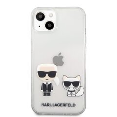 KLHCP13SCKTR Karl Lagerfeld PC/TPU Ikonik Karl and Choupette Case for iPhone 13 mini Transparent цена и информация | Чехлы для телефонов | hansapost.ee