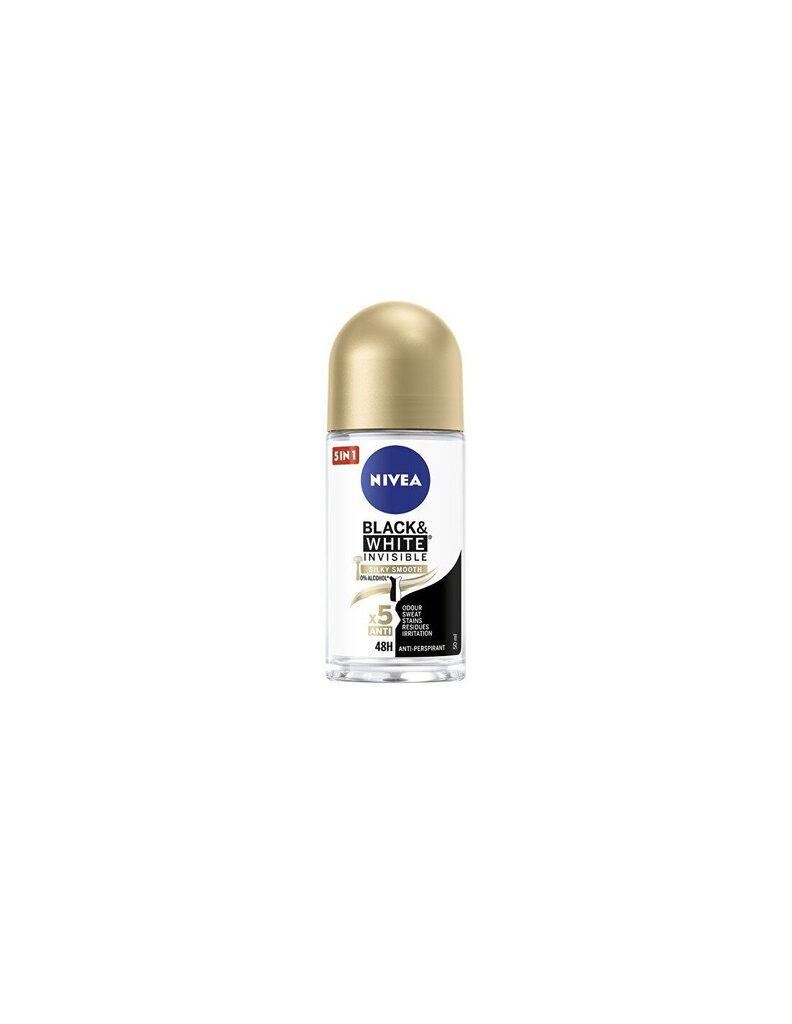 Rulldeodorant Nivea Invisible Black & White Silk and Smooth 50 ml цена и информация | Deodorandid | hansapost.ee