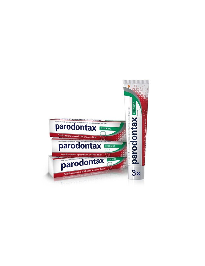 Parodontax Hambapasta veritsusvastane Fluoride Tripack 3 x 75 ml hind ja info | Hambaharjad, hampapastad ja suuloputusvedelikud | hansapost.ee