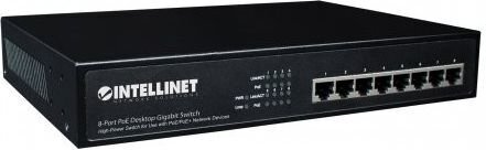 Konverter Intellinet Gigabit switch 8X 10/100/1000 RJ45 PoE+ 140W 19" rack цена и информация | Võrgulülitid | hansapost.ee