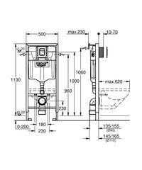 Grohe Rapid SL WC raami komplekt võtmega Skate Cosmo S kroom 37535000, klambritega (3 IN 1) цена и информация | Принадлежности для унитазов, биде | hansapost.ee