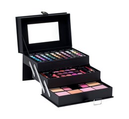 <p>Комплект декоративной косметики Makeup Trading Beauty Case</p>

<p><strong>В комплекте:</strong></p>

<ul>
	<li>45 оттенков теней для век;</li>
	<li>12 оттенков блеска для губ;</li>
	<li>8 оттенков румян;</li>
	<li>2 помады;</li>
	<li>2 блеска для губ;</li>
	<li>2 карандаша для губ;</li>
	<li>6 аппликаторов;</li>
	<li>3 кисти для губной помады;</li>
	<li>1 большая кисть;</li>
	<li>зеркало.</li>
</ul>

<p>Размеры: 23,0 х 14,5 х 15,7 см</p>
 цена и информация | Тушь, средства для роста ресниц, тени для век, карандаши для глаз | hansapost.ee