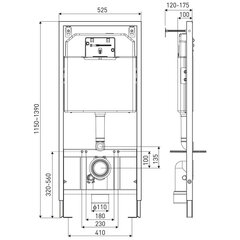 Рама для скрытого монтажа унитаза Kerra WC K-50 SLIM цена и информация | Принадлежности для унитазов, биде | hansapost.ee