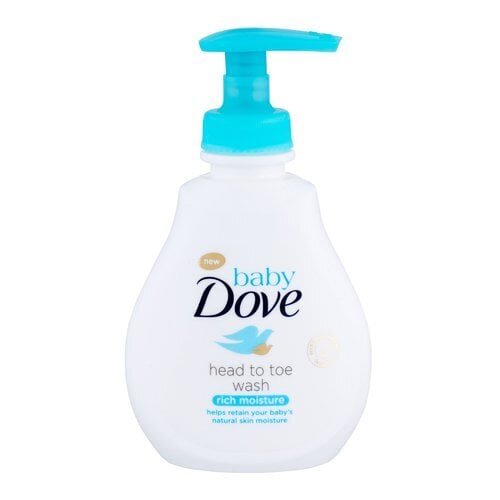 Keha ja juuste puhastusgeel Dove Baby Head Toe Wash Rich Moisture 400 ml цена и информация | Laste ja ema kosmeetika | hansapost.ee