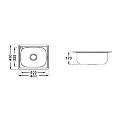 Roostevabast terasest valamu 604, vasak (segisti auk vasakul) price and information | Kitchen sinks | hansapost.ee