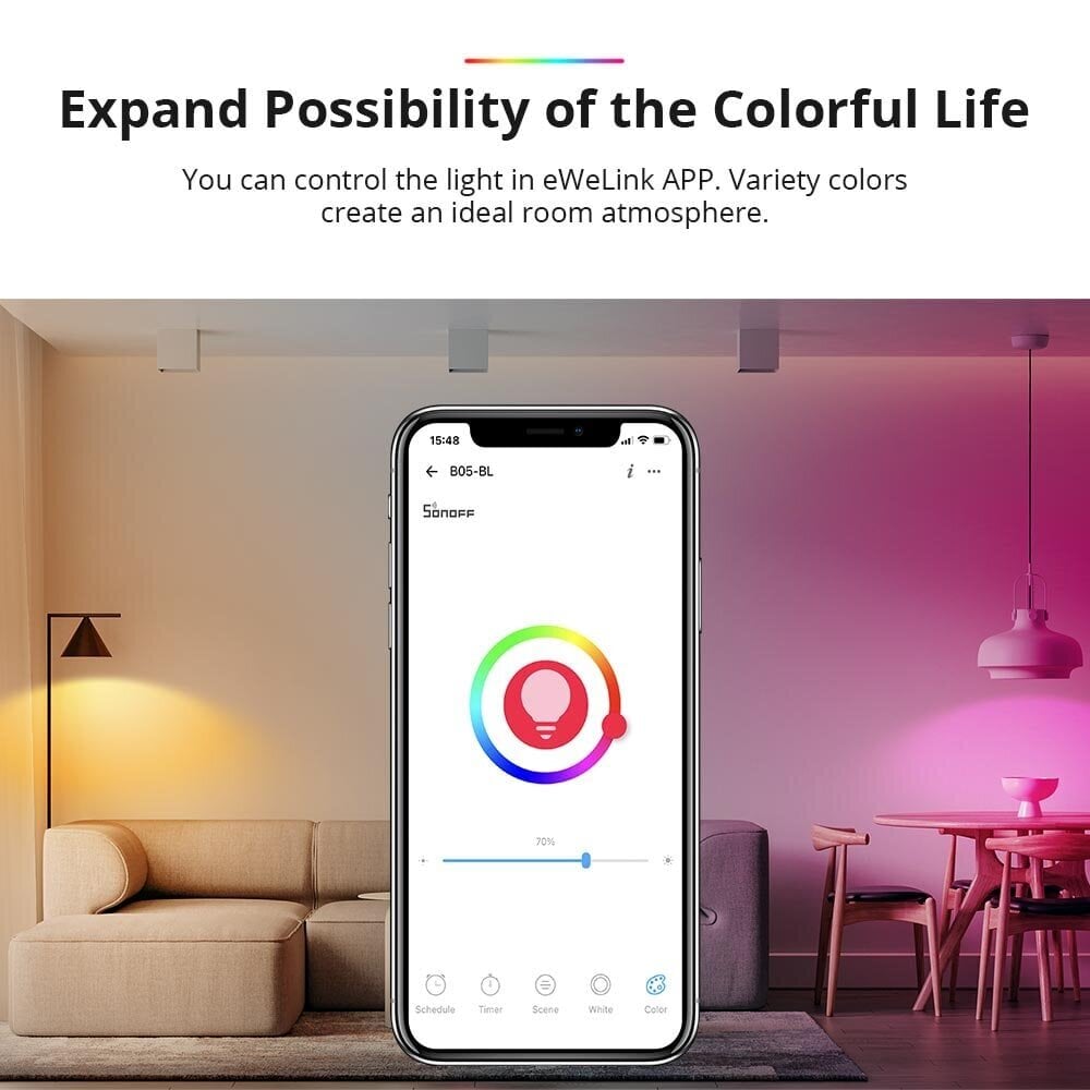 SONOFF B05-BL-A60 Nutikas Wi-fi LED-pirn цена и информация | Lambipirnid ja LED-pirnid | hansapost.ee