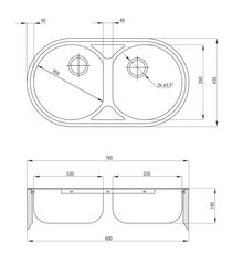 Мойка для кухни Deante Duet ZYD 3203, декор цена и информация | Раковины на кухню | hansapost.ee