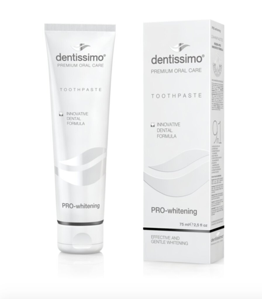 Dentissimo PRO-whitening 75ml hambapasta hind ja info | Hambaharjad, hampapastad ja suuloputusvedelikud | hansapost.ee