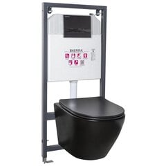 Peidetud WC-poti komplekt Kerra Delos BLM/Adriatic Black koos wc-poti ja nupuga hind ja info | WС-potid | hansapost.ee
