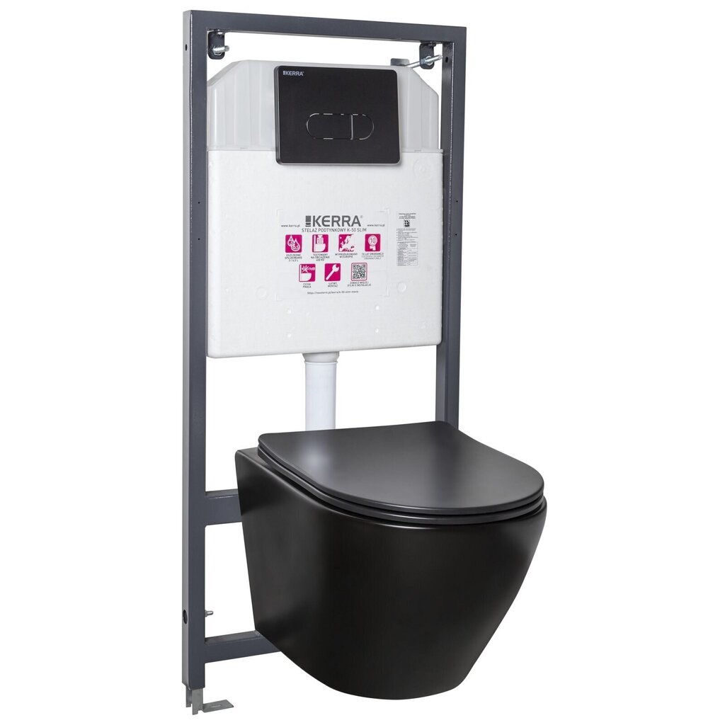 WC-poti komplekt Kerra Delos BLM/Pacific Black, WC ja nupuga hind ja info | WС-potid | hansapost.ee