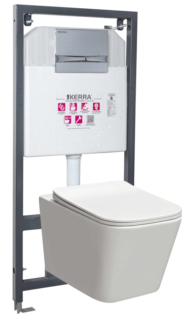WC varjatud komplekt Kerra Tinos / Adriatic CHR WC ja nupuga Adriatic Chrome hind ja info | WС-potid | hansapost.ee