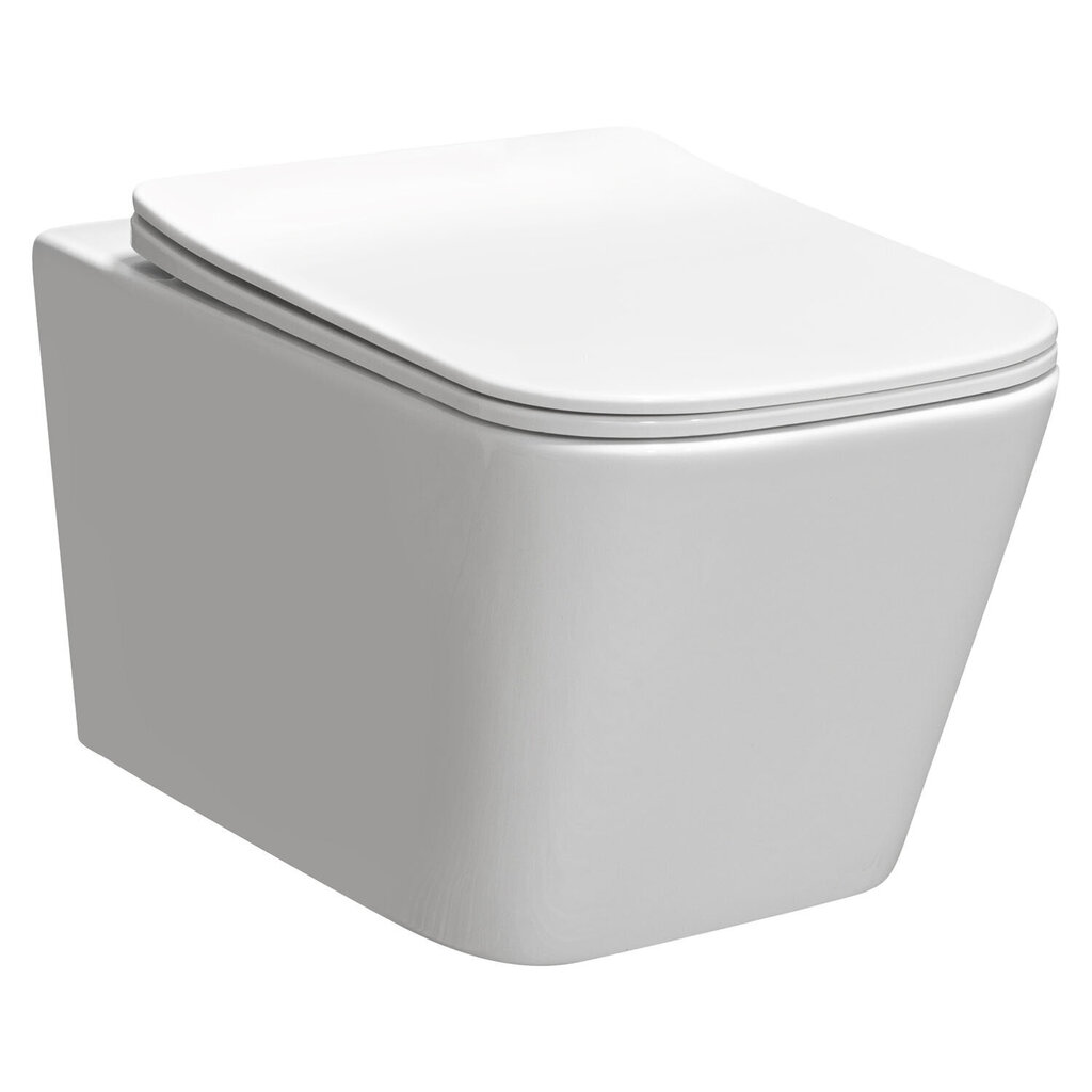 WC komplekt: peidetud raam Geberit Duofix Basic, seinapealne wc-pott Tinos ja nupp Delta hind ja info | WС-potid | hansapost.ee