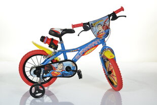 Laste jalgratas Dino bikes Superman 14", sinine/punane/kollane hind ja info | Jalgrattad | hansapost.ee