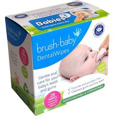 Brush-baby salvrätikud beebi igemetele, banaanimaistselised, 28tk. hind ja info | Brush Baby Parfüümid, lõhnad ja kosmeetika | hansapost.ee