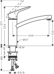 Köögisegisti Hansgrohe Logis 160 hind ja info | Köögisegistid | hansapost.ee