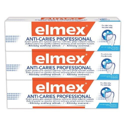 Hambapasta Elmex Anti Caries Professional Trio, 3 x 75 ml hind ja info | Hambaharjad, hampapastad ja suuloputusvedelikud | hansapost.ee