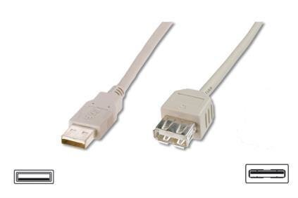 Assmann AK-300202-050-E, USB-A M/F, 5 m hind ja info | Juhtmed ja kaablid | hansapost.ee