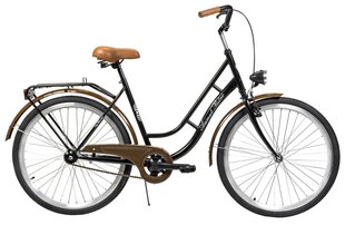 Городской велосипед AZIMUT Retro 26" 2021, черный цена и информация | Велосипеды | hansapost.ee