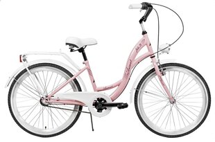 Детский велосипед AZIMUT Julie 24" 3-speed 2021, розовый/белый цена и информация | Велосипеды | hansapost.ee