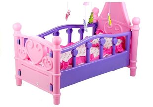 Кукольная кроватка с каруселью и постельными принадлежностями цена и информация | Игрушки для девочек | hansapost.ee
