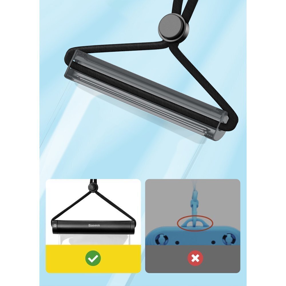 Baseus transparent waterproof phone case bag for swimming pool beach blue (ACFSD-E03) hind ja info | Telefonide kaitsekaaned ja -ümbrised | hansapost.ee