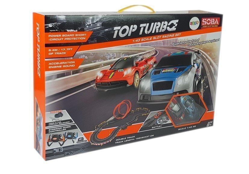 Võistlusrada autode ja pultidega "Top Turbo", 1:43, 540 cm цена и информация | Mänguasjad poistele | hansapost.ee