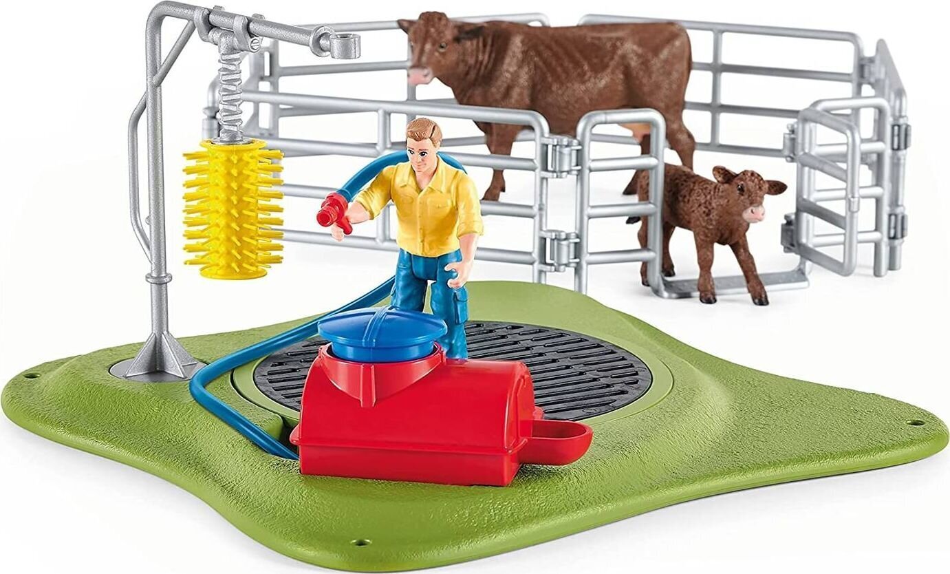 Kujukeste komplekt Lehmade pesutsooni Schleich Farm World, 42529 цена и информация | Mänguasjad poistele | hansapost.ee