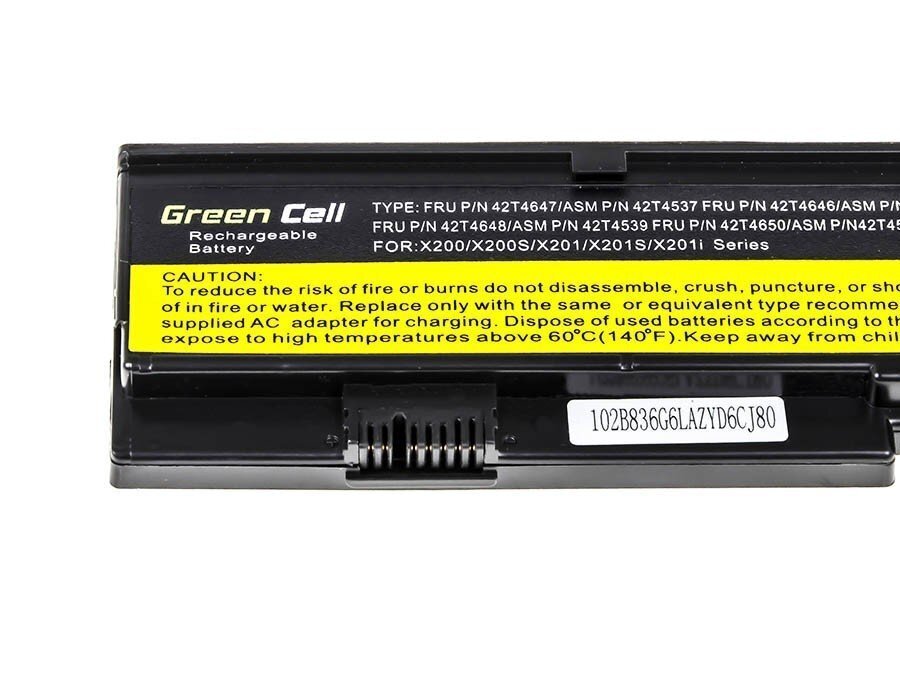 Sülearvuti aku Green Cell Laptop Battery for IBM Lenovo ThinkPad X200 X201 X201i hind ja info | Sülearvuti akud | hansapost.ee