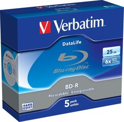 Verbatim DataLife Bluray – BD-R x 5 – 25 GB, 6x salvestuskiirus hind ja info | Vinüülplaadid, CD, DVD | hansapost.ee