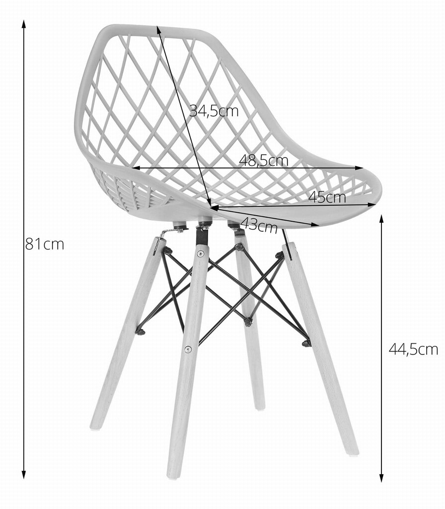 4-tooli komplekt Sakai, must/valge hind ja info | Köögitoolid, söögitoolid | hansapost.ee