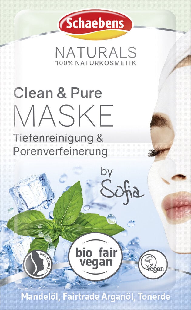 Schaebens näomask "Naturals Clean & Pure Mask", 2x5 ml цена и информация | Näomaskid ja silmamaskid | hansapost.ee