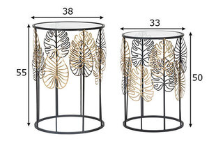 Набор из 2-х столов Glam 38, золото/черный цена и информация | Журнальные столики | hansapost.ee