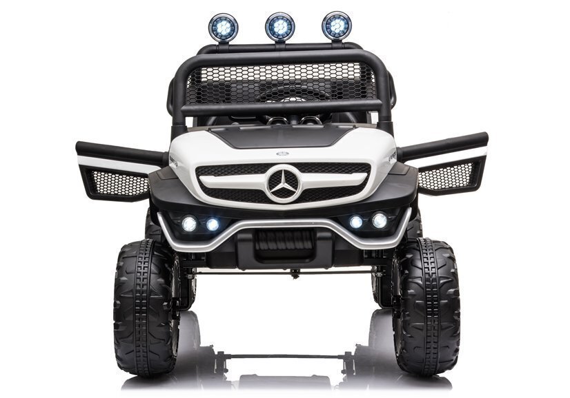 Ühekohaline laste elektriauto Mercedes Unimog S, valge hind ja info | Laste elektriautod | hansapost.ee