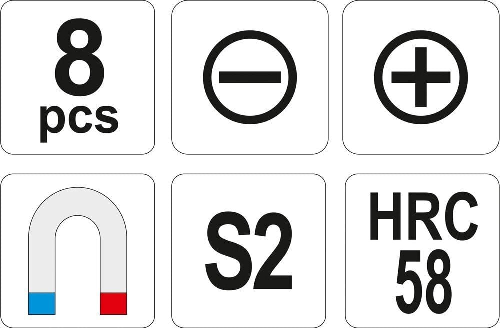 Kruvikeerajate komplekt Yato YT-25966, 8 tk hind ja info | Käsitööriistad | hansapost.ee