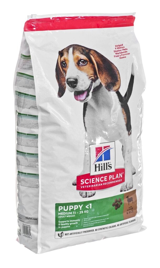 Kuivtoit kutsikatele Hill's Science Plan Puppy Medium lambaliha ja riisiga, 14 kg hind ja info | Koerte kuivtoit ja krõbinad | hansapost.ee