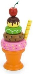 Деревянная пирамида - мороженое Viga Toys, оранжевая цена и информация | Игрушки для девочек | hansapost.ee