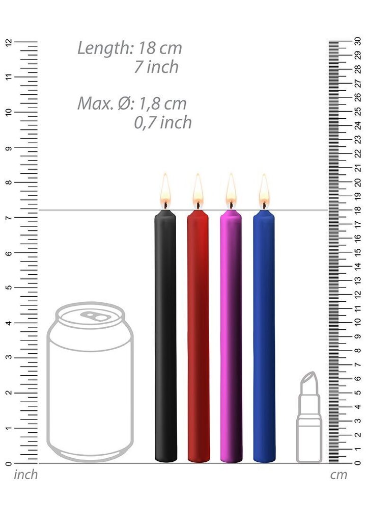 Ouch! küünalde komplekt Teasing Wax Candles Large, 4 tk. цена и информация | Massaažiõlid | hansapost.ee